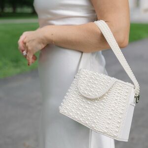Elegant Pearl-Embellished  bridal Bag